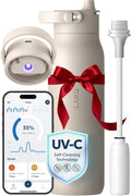 LARQ Bottle PureVis 2 - UV Water Purifier with Self-Cleaning, App Hydration Tracking, Filter Straw, Detachable Handle, Double-Wall Insulated