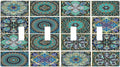 Light Switch Covers Colorful Ocean Sea Turtle Marine Life Quad Toggle Electrical Faceplate 4 Gang Wall Plate Decorative Switch Plates for Kids room Bedroom Decor