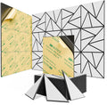 22 pack Acoustic Panels With Self-Adhesive, 12"X 12"X 0.4"Sound Proof Foam Panels, Sound Panels High Density, Soundproof Wall Panels for Home Studio Office- BlackBase + WhiteFace V1