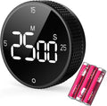 Magnetic Kitchen Timer for Cooking with Loud Alarm - Large LED Display Rotating Countdown Pomodoro Timer, Preset 5/15/25 Mins Easy for Seniors and Kids，for Baking Grilling Studying