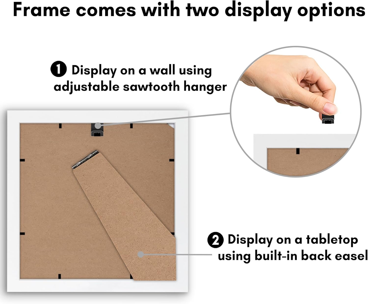 Americanflat 8x8 Picture Frame with Shatter-Resistant Glass - Signature Collection - Gallery Style Frames Made of Engineered Wood - Square Frame for Tabletop and Wall Display - White