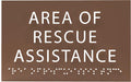 6" X4" Area of Rescue Assistance Sign- Tactile Graphics Grade 2 Braille Text ADA Compliant Sign |ADA Compliant Plastic Signs for Schools, Offices, Businesses, Apartments & Restaurants
