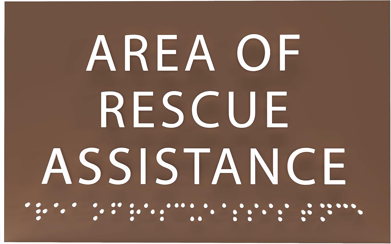 6" X4" Area of Rescue Assistance Sign- Tactile Graphics Grade 2 Braille Text ADA Compliant Sign |ADA Compliant Plastic Signs for Schools, Offices, Businesses, Apartments & Restaurants