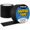 Gaffers Tape Heavy Duty, Easy to Rip, Residue-Free Professional Grade Floor Tape for Electrical Cords, Matte Finish Non Reflective, Weather Resistant (3, Black, 2" x 30 Yards)