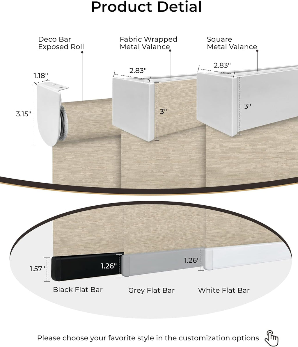 Motorized Roller Shade with Remote Control, 100% Blackout Electric Blinds for Windows with Alexa Google Home via Hub, Rechargeable Smart Automatic Customized Size（Texture-Coffee）