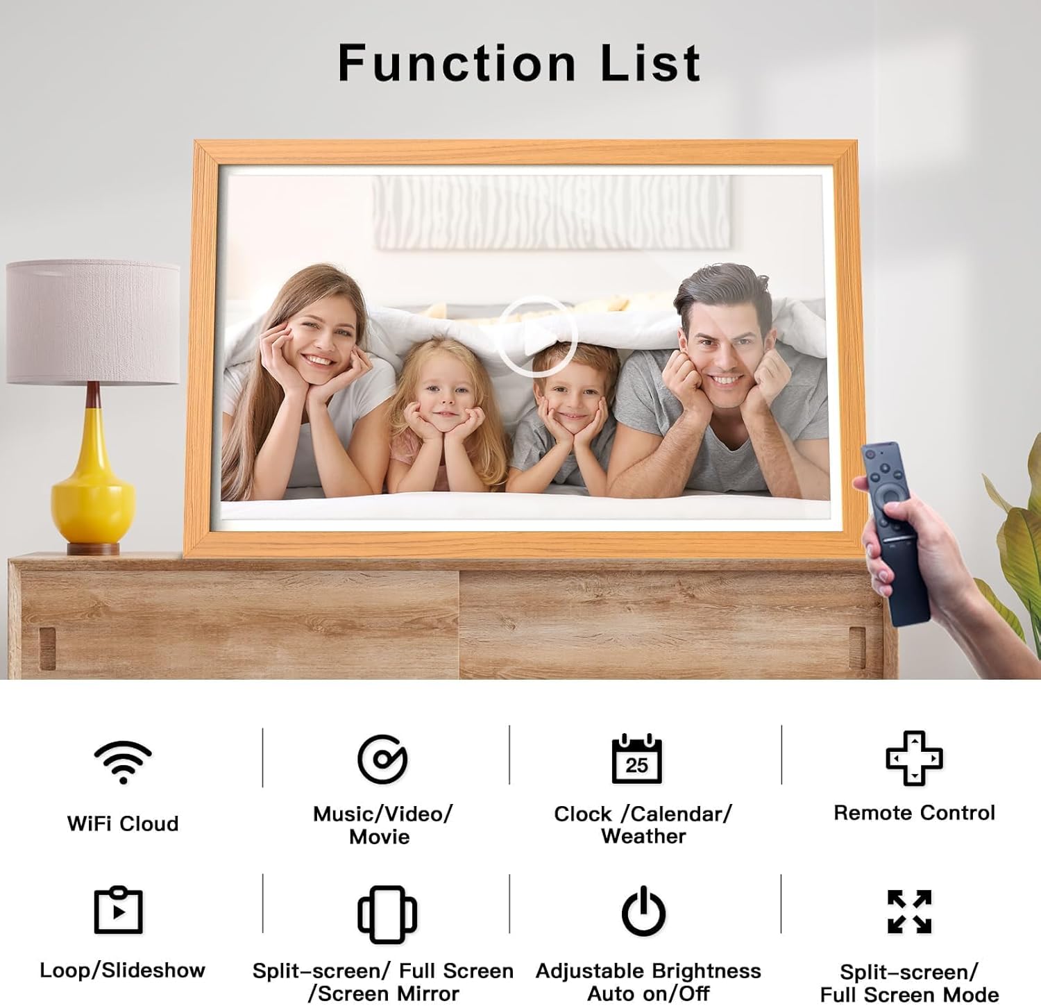 21.5-inch Digital Picture Frame Dual-WiFi Digital Photo Frame - 1080P Video Playback, Smartphone Syn Screen, 32GB, Share Photo Video via App Email, Unlimited Cloud Storage, Wall Mounted for Home Decor