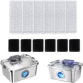 Accessories Set (Replacement Filter & Water Pump Sponge) for Pet Water Fountain- 6 pcs Packed Filters and 6 pcs Packed Sponges, Fits PETIMI 2 Gallons and 3 Gallons Pet Fountain Series