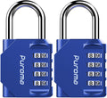 Puroma 2 Pack Combination Lock for Locker 4 Digit Outdoor Waterproof Padlock for School, Gym, Sports, Fence, Toolbox, Gate, Case, Outdoor, Hasp Storage (Blue)