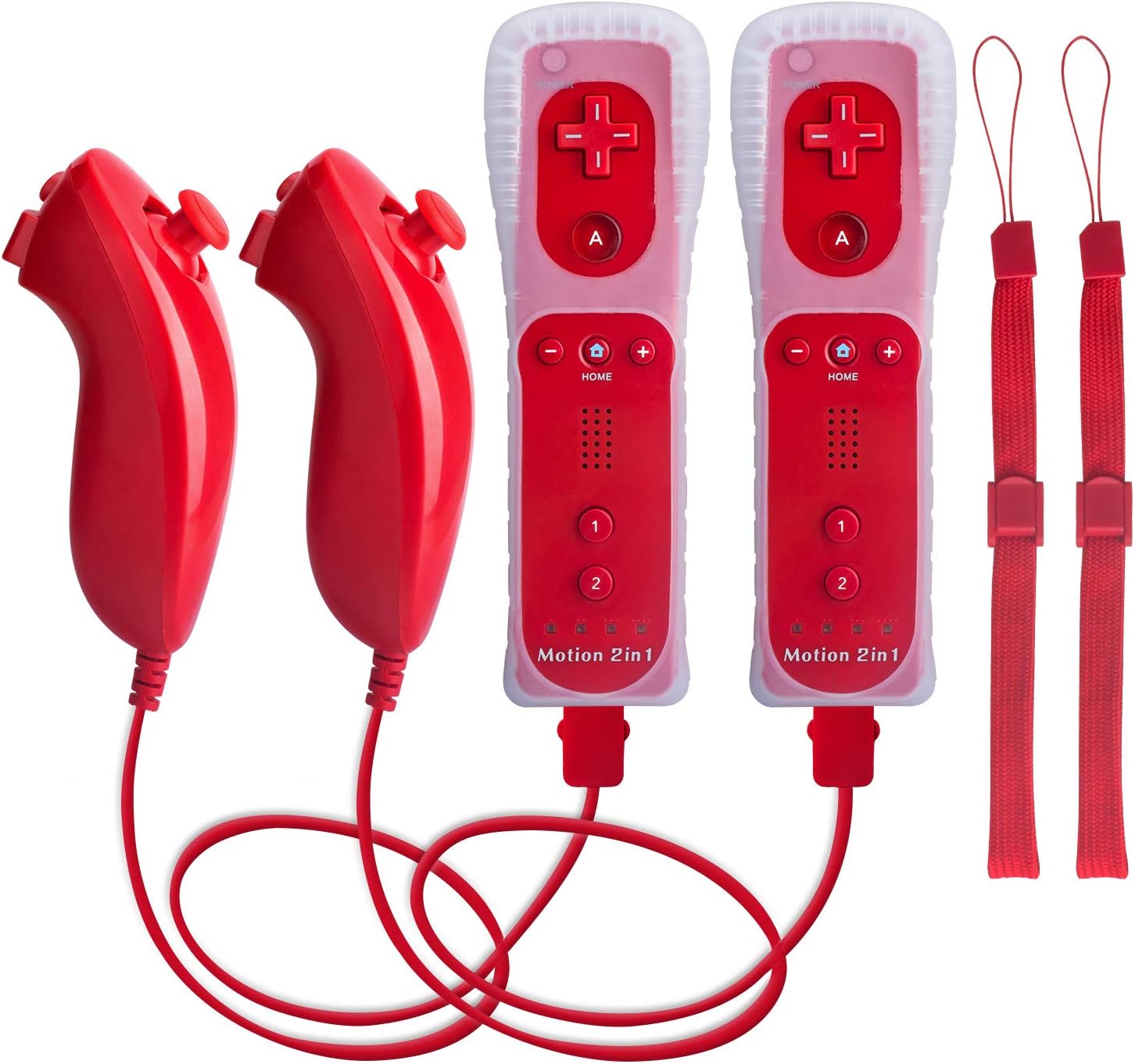 Motion Plus Wii Controllers 2Packs with Nunchucks, Wii Remote Controllers Compatible for wii and Wii U with Built in Motion Plus