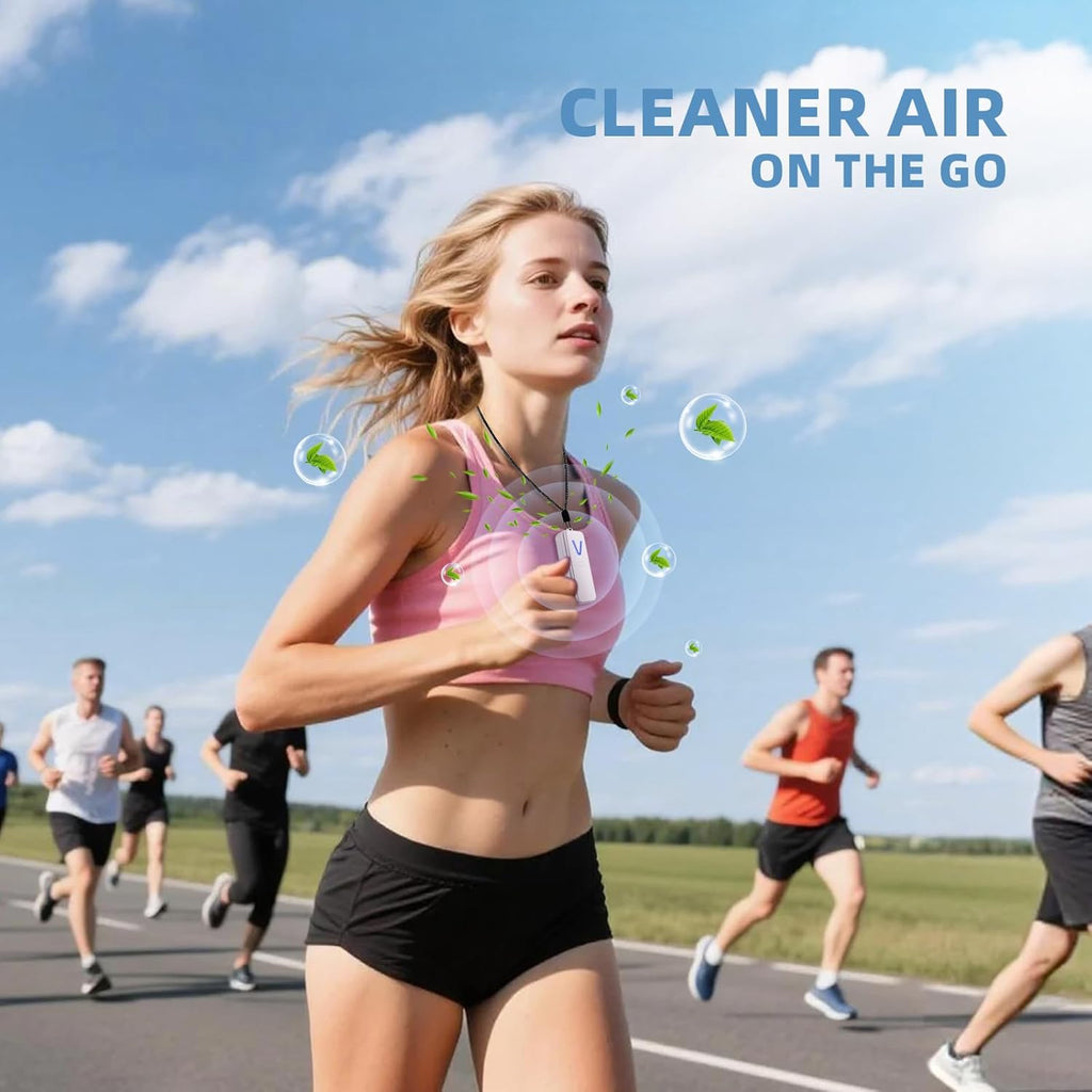 Air Purifier – F2V Portable Personal Wearable Mini Negative Ion Air Ionizer, USB Rechargeable, Filter-Free & Quiet, Ideal for Travel, Commute, Home & Office, White