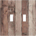 Decorative Switch Plates Retro Wood Brown Farmhouse Barn Wooden 2 Gang Double Toggle Outlet Light Switch Cover Wall Plate Electrical Faceplate for Farmhouse Cabin Decor
