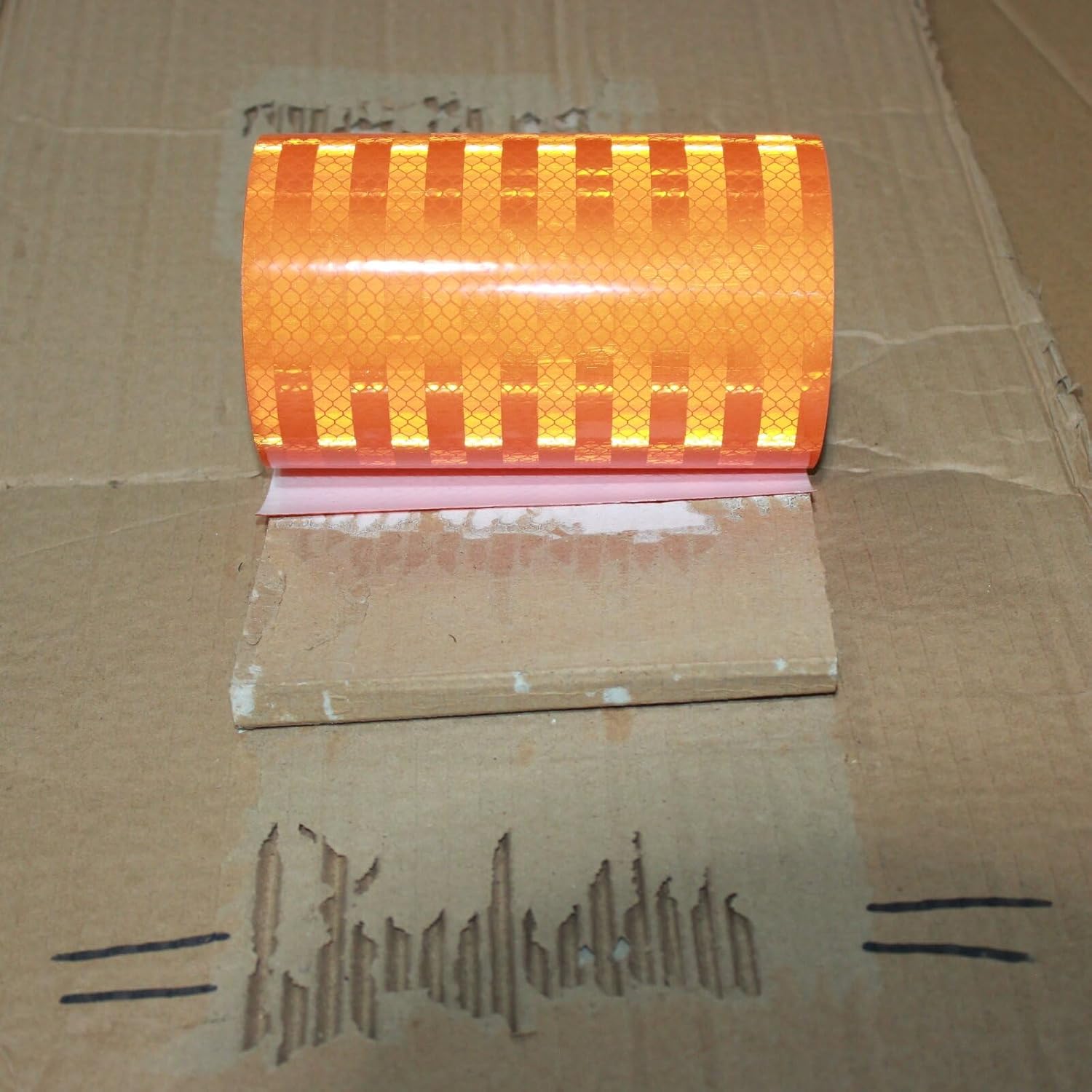 Non Fading Reflective Tape Orange Outdoor Waterproof 6 inch, High Visibility Industrial Marking Tape, Safety Adhesive Stickers (11 feet)