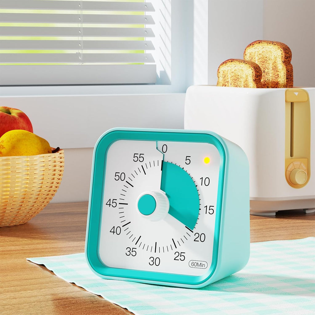 Visual Timer for Kids with Pause Function, 60 Minute Countdown Timer for Kids Desk Study, Teaching, Kitchen Cooking, Office Meetings, Time Management for ADHD (Green)