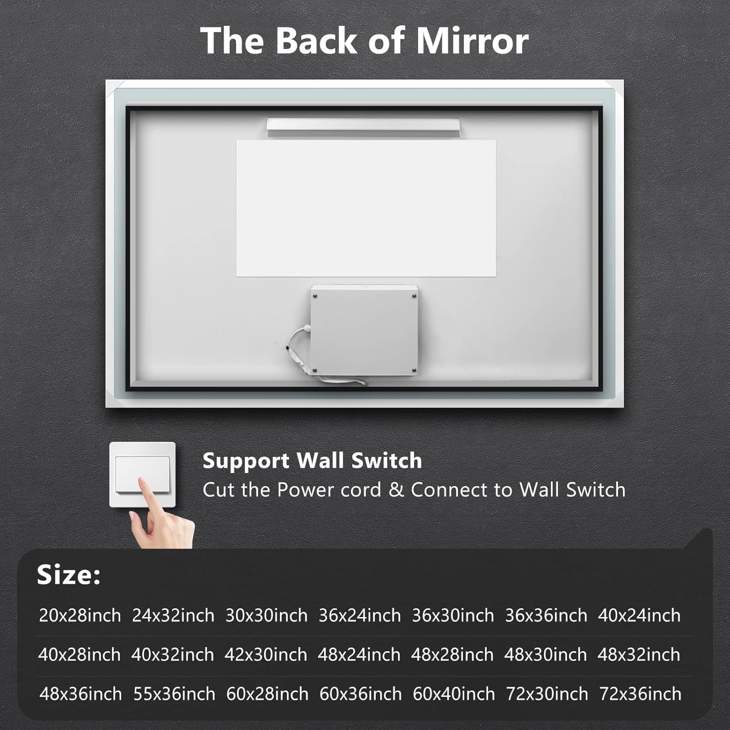 ROOMTEC 77x36 LED Bathroom Mirror with Front and Backlit,Anti-Fog,3 Colors