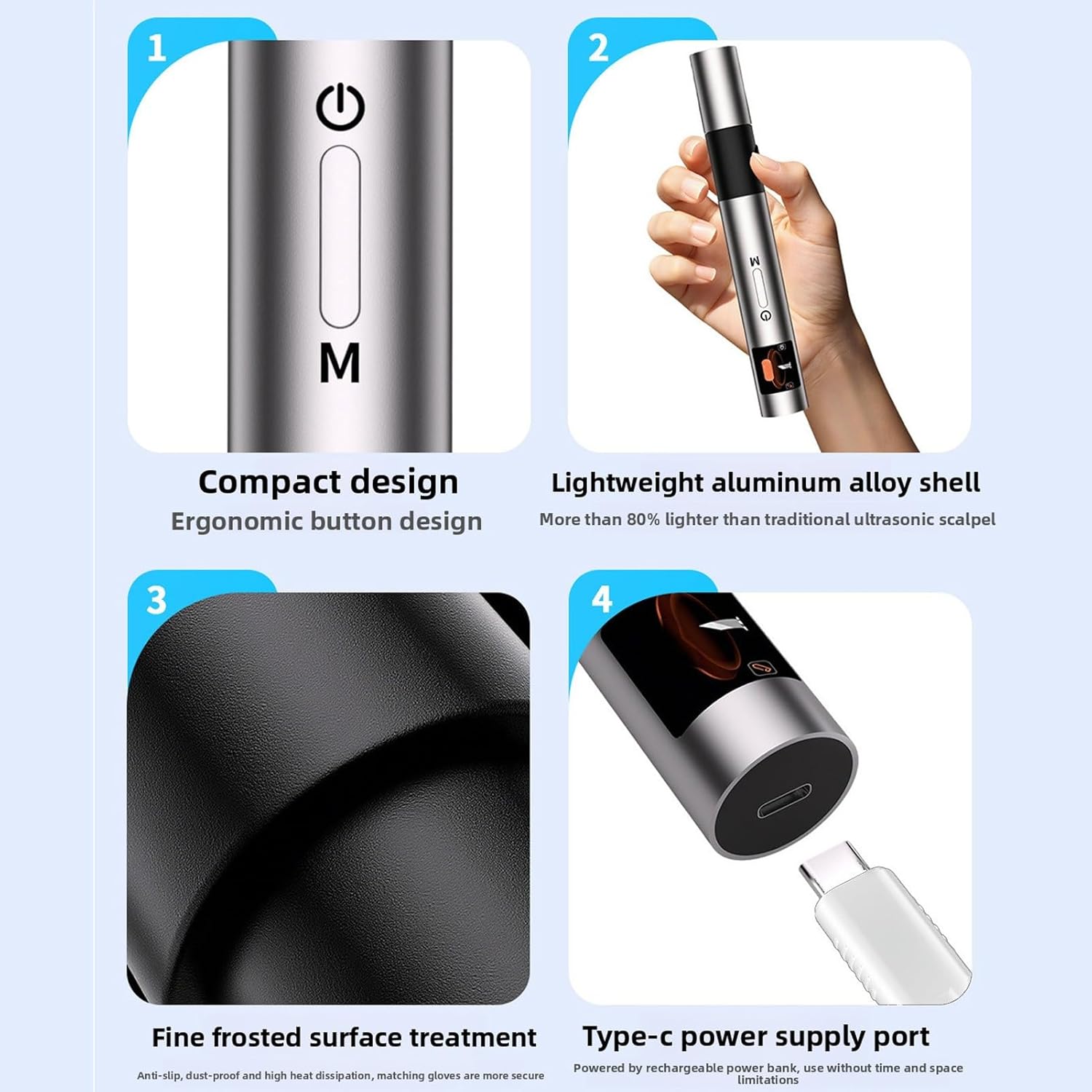 Vikye Ultrasonic Cutter, 40kHz Handheld Craft Cutting Tool 30W 3 Gears with 50 Replacement Blades OLED Display, for Plastic 3D Prints DIY (US Plug)