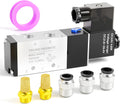 TAILONZ PNEUMATIC 1/2"NPT Solenoid Valve 4V410-15 DC24V Single Coil Pilot-Operated Electric 2 Position 5 Way Connection Type Junction Box