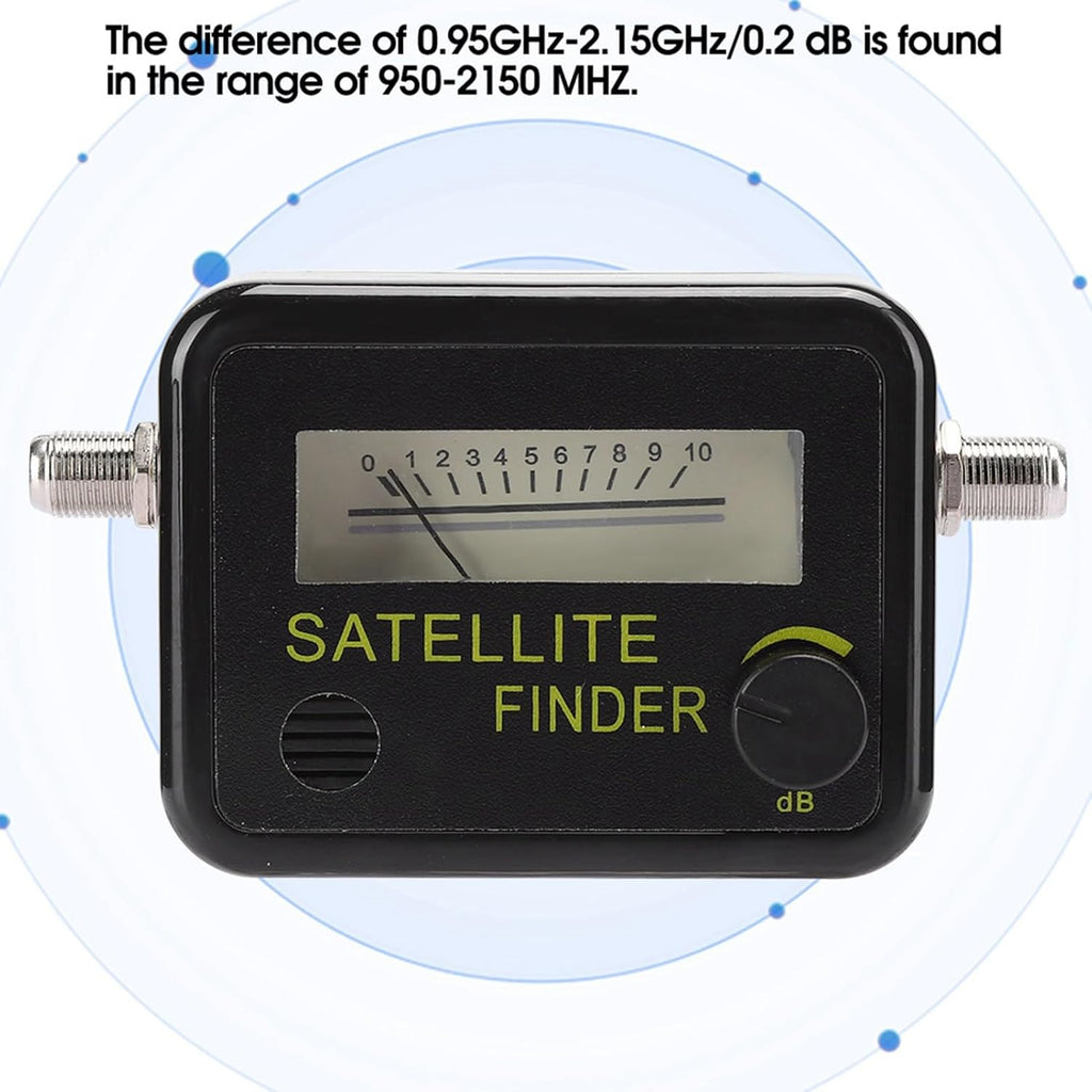 Pissente Satellite Signal Meter, Satellite Finder Meter Satellite Detector Digital Screen 0.95GHz-2.15GHz 0.2 dB Sensitivity 7dB for Easy Antenna Adjustment with dB Level Control