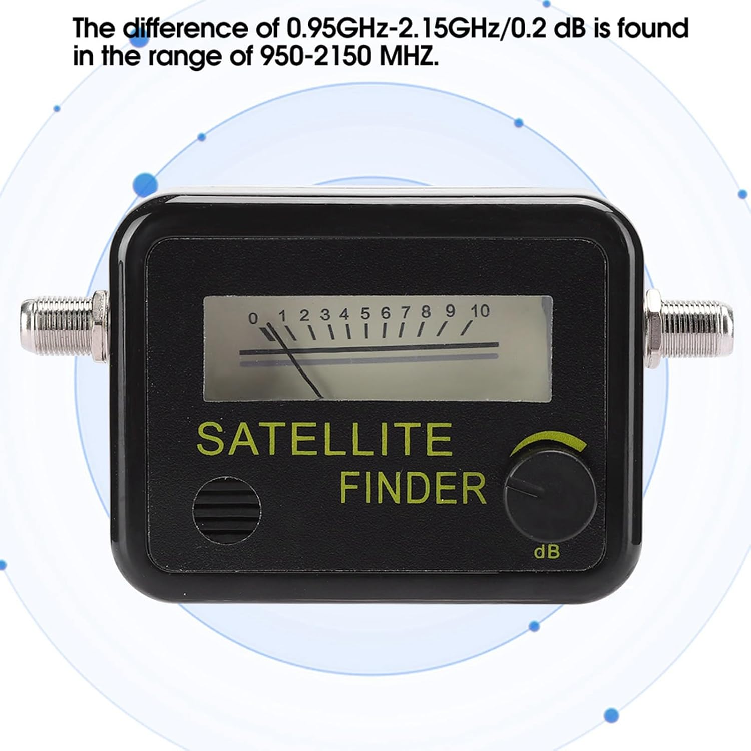 Pissente Satellite Signal Meter, Satellite Finder Meter Satellite Detector Digital Screen 0.95GHz-2.15GHz 0.2 dB Sensitivity 7dB for Easy Antenna Adjustment with dB Level Control
