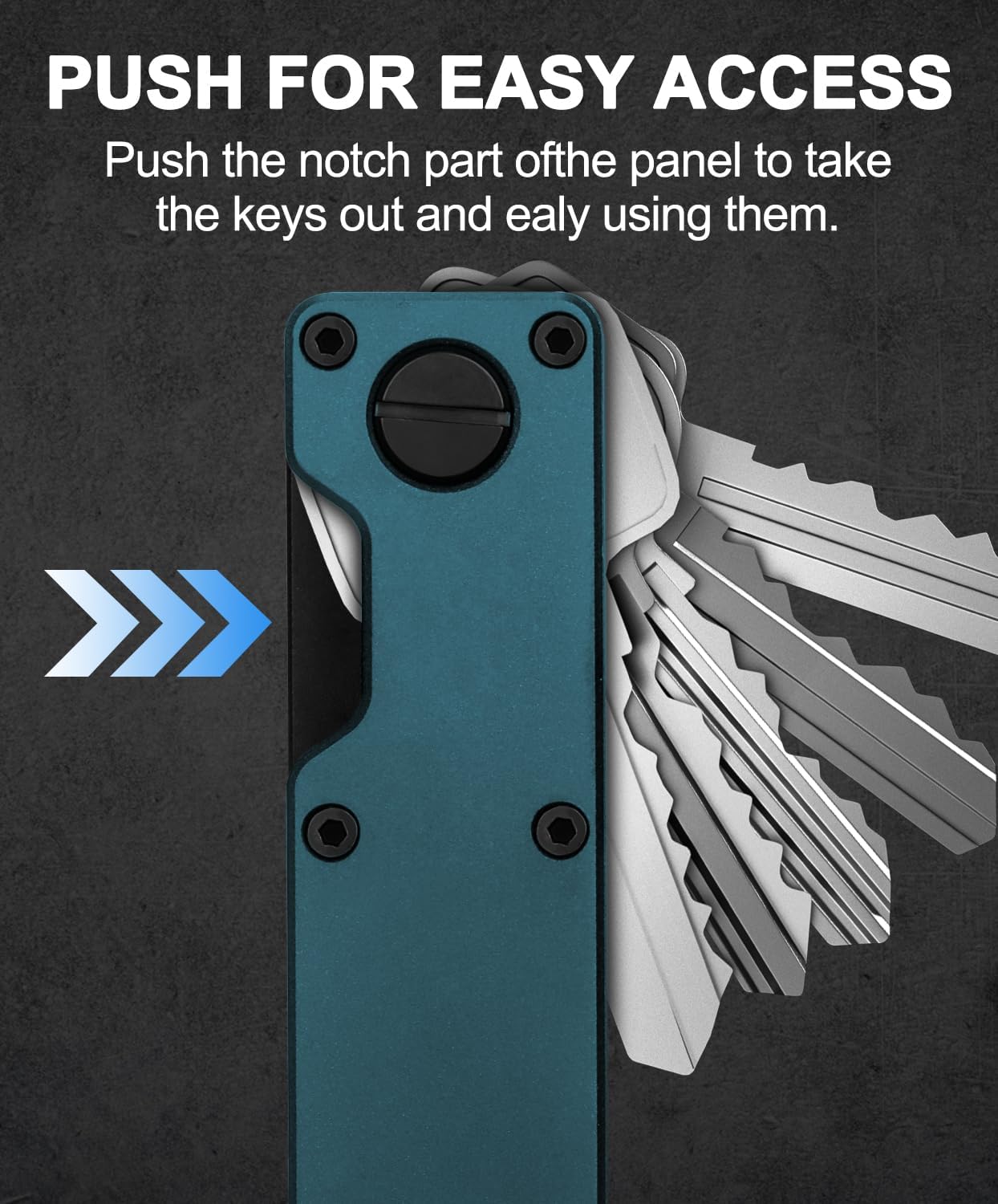 Mens Key Organizer - Compact Metallic Key Holder | Minimalist Innovative Keyholder | Smart Keychain Secures 1-5 Keys
