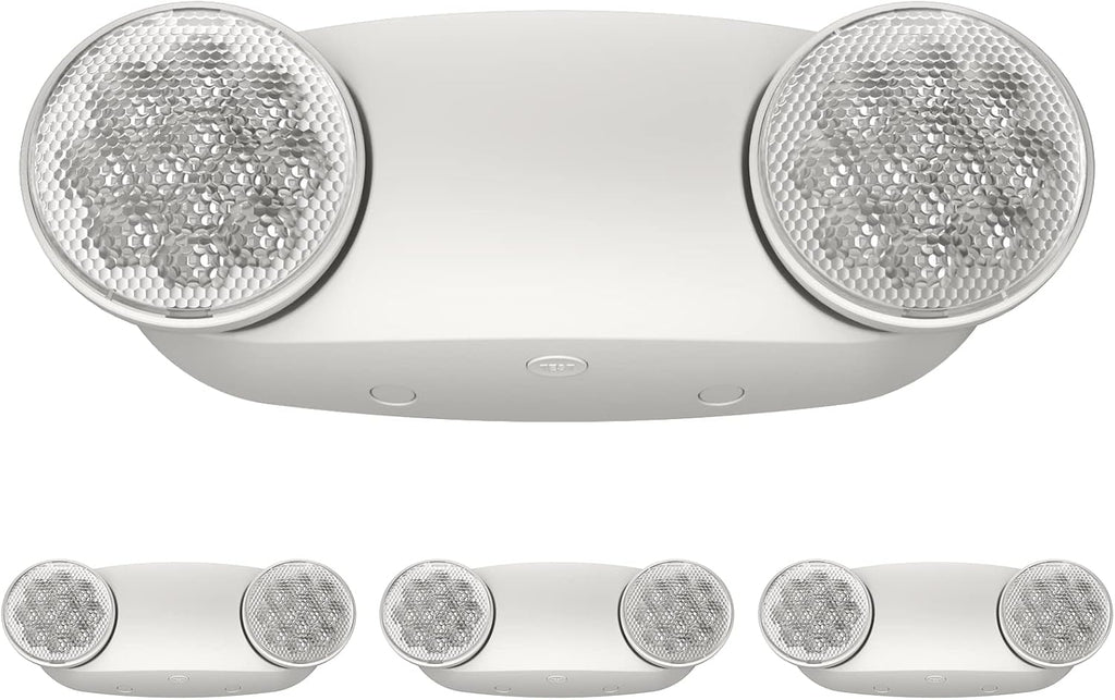 4 Pack Emergency Light, Emergency Lights for Business, LED Emergency Lights with Battery Backup, 2 Bug Eye Heads Adjustable Commercial Emergency Lighting Fixtures, UL 924 Certified