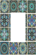 Decorative Outlet Covers Mandala Decorative Rustic Vintage Turquoise Pattern 1 Gang Single Rocker Light Switch Cover Plate Wall Plates GFCI Faceplate for Bedroom Bathroom Decor