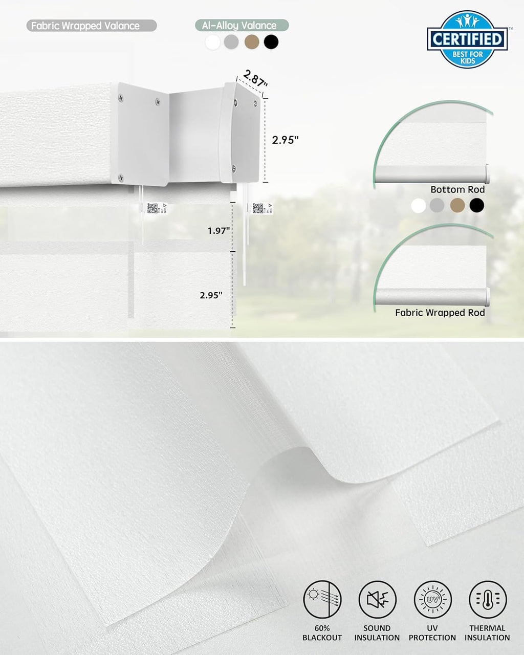 Yoolax Smart Blinds Motorized Matter Zebra Blinds Compatible with Alexa, Google Home, Apple Homekit,Window Shades Blackout Electric Custom Roll Up Indoor Cordless Zebra Blinds for Home(Sheer White)