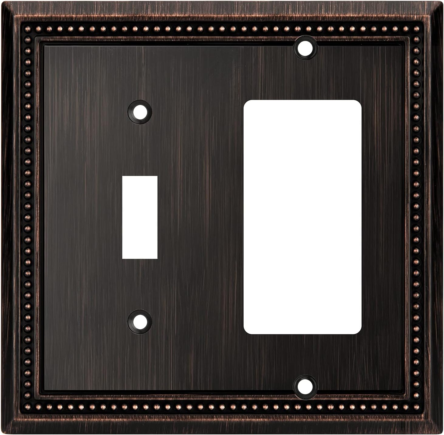 Henne Bery Sunken Pearls Heavy Duty Decorative Wall Plate Switch Plate Outlet Cover (Toggle/Decorator, Aged Bronze)