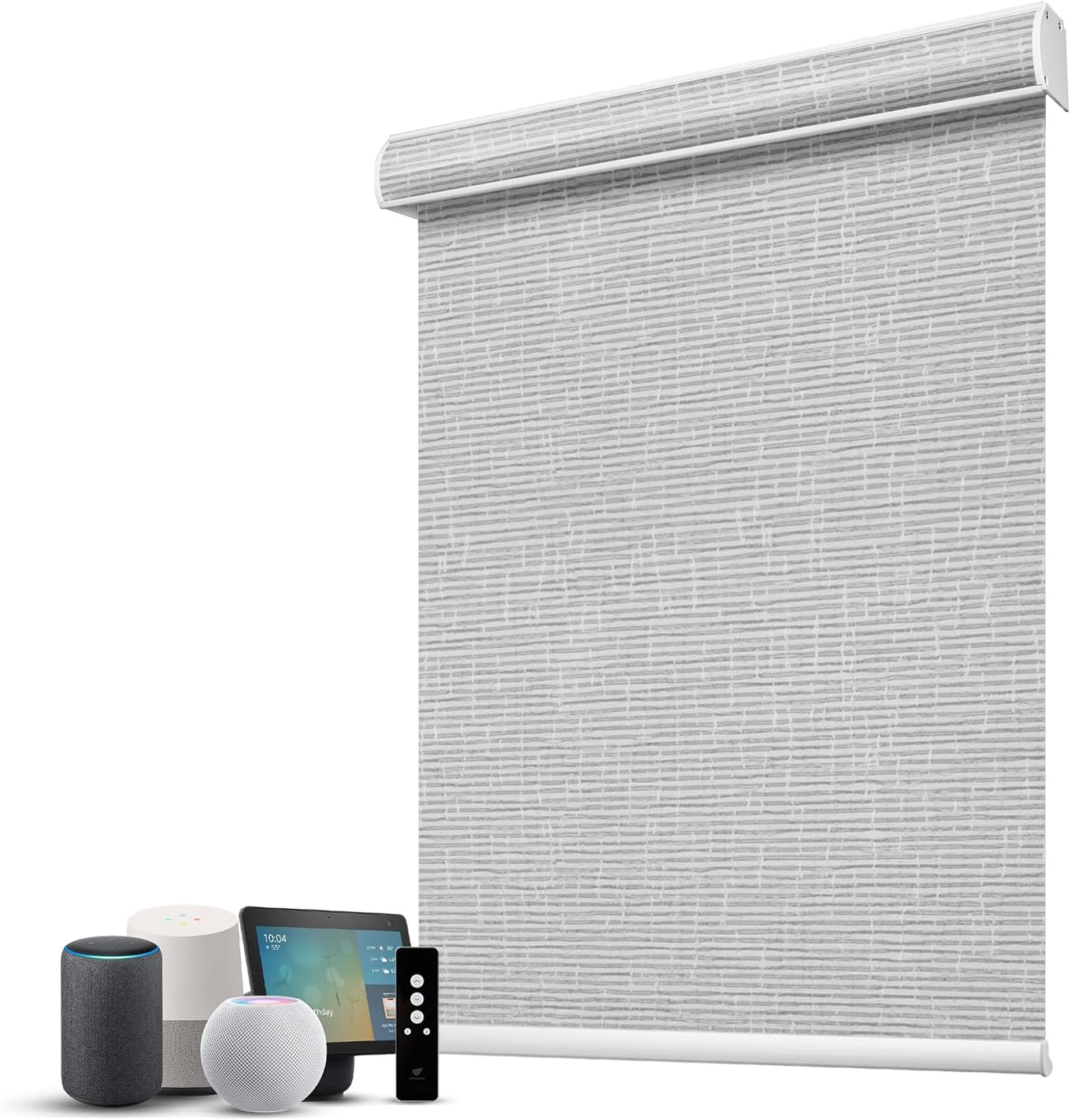 SmartWings Motorized 100% Blackout Shades Blinds, Custom Size, Cordless Window Shades with Rechargeable Battery, Works with Matter/Apple HomeKit, Alexa, Thread/Zigbee, Remote Optional, Safar Smoke