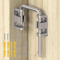 Sliding Door Loop Lock, 90/180 Degree Stainless Steel Patio Door Latch for Sliding Barn/Single/Double Opening Gate, Shed, Closet, Window, Fence - Home Security Loop Latch (Silver-1PC)