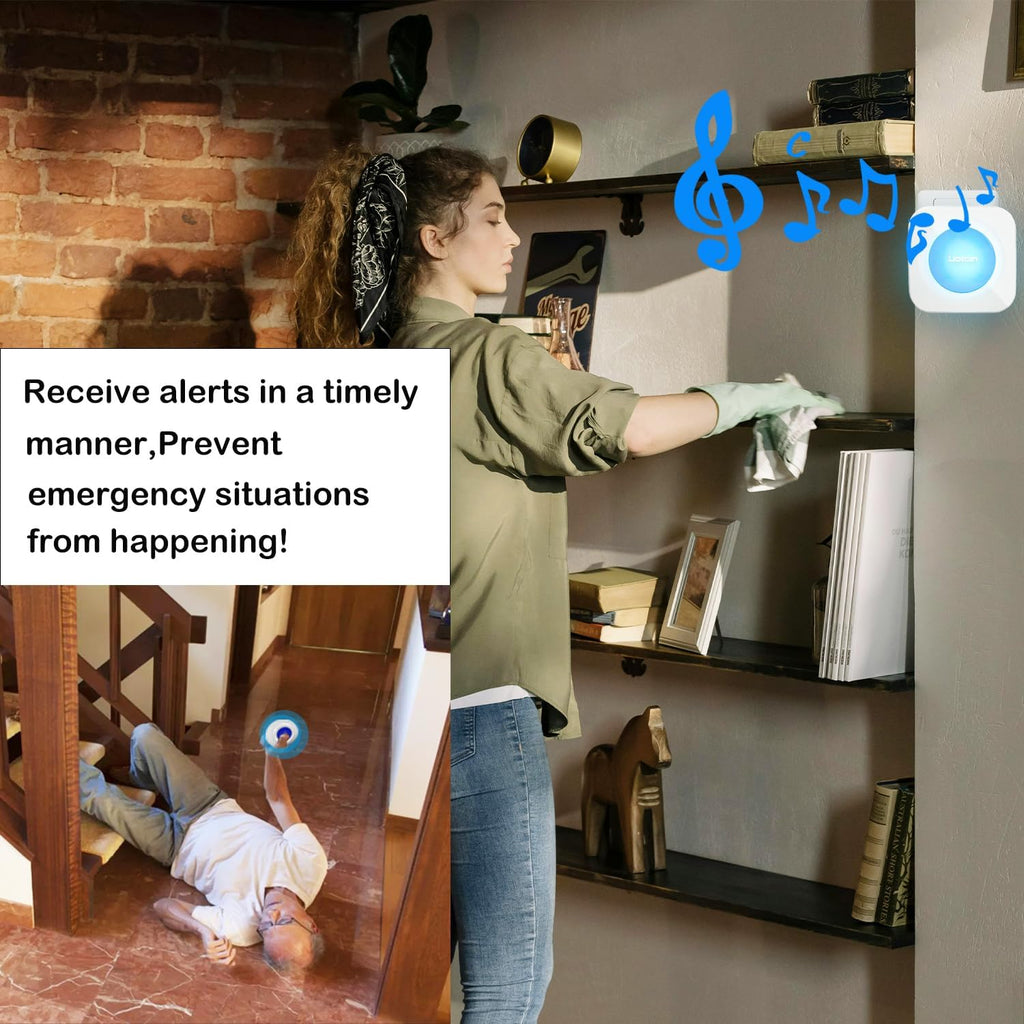 Caregiver Pager Wireless Call Button Call Bell Emergency Button Call Light System for Elderly/Patients/Home Nurse Alert System 3 Call Button 2Plugin Receivers (600+ft Operating Range)