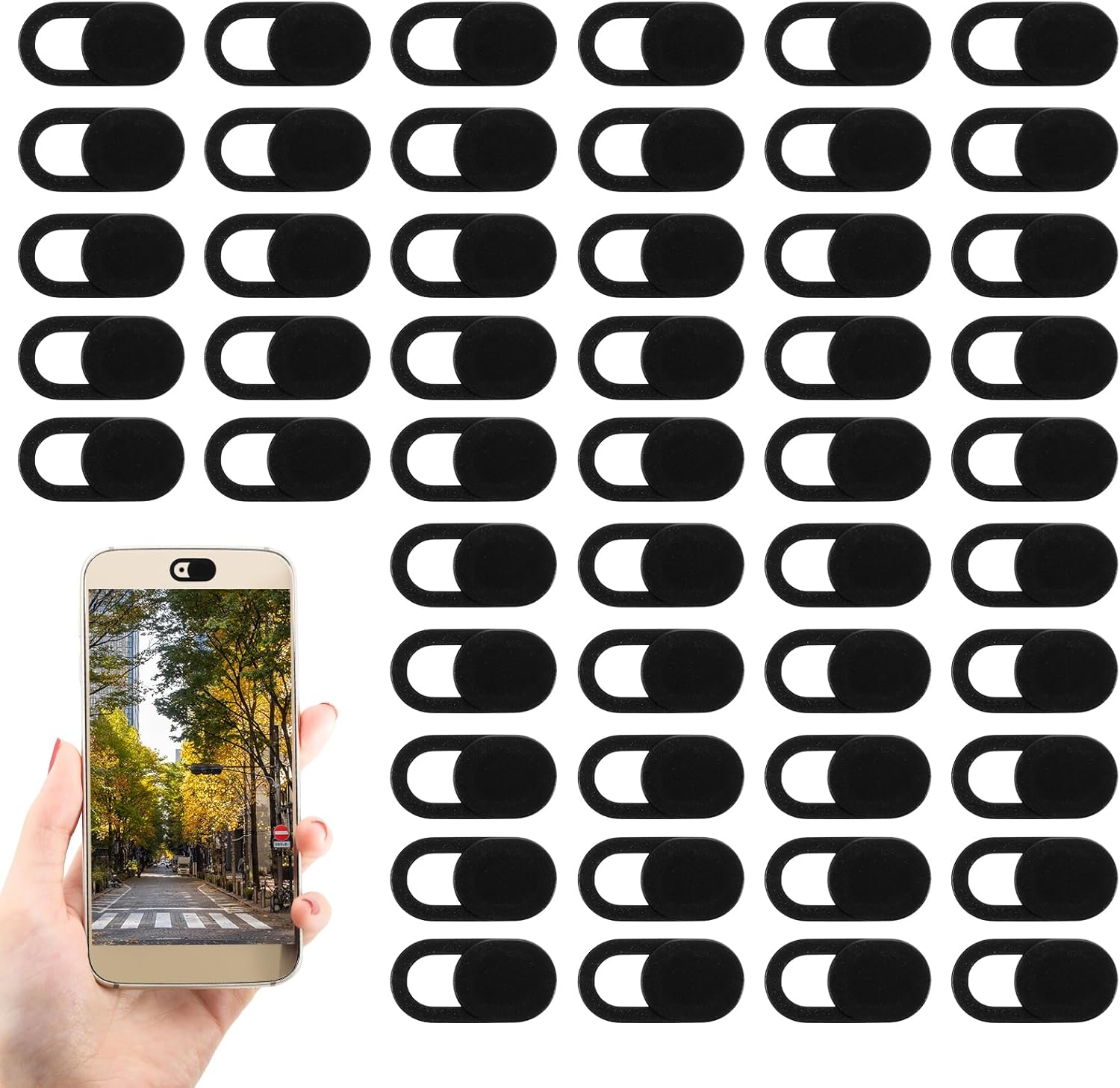 50 Pcs Webcam Cover Slide, 0.023 Inch Ultra-Thin Universal Laptop Camera Cover Slide for Laptop, Computer, Phone Protect Your Privacy and Security