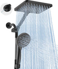 Dual Handheld Shower Head Combo, 2-in-1 Rain Shower Heads System Wide Rainfall Shower Head and 10 Modes High Pressure Hand Held Showerhead with Built-in Power Wash