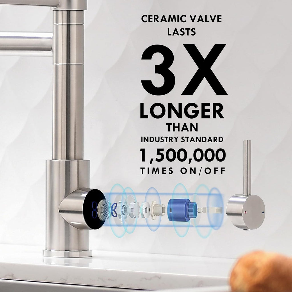 AIMADI Kitchen Faucet with Pull Down Sprayer,Commercial Stainless Steel Pull Down Sprayer Kitchen Faucet Single Hole Single Handle RV Laundry Outdoor Kitchen Sink Faucets