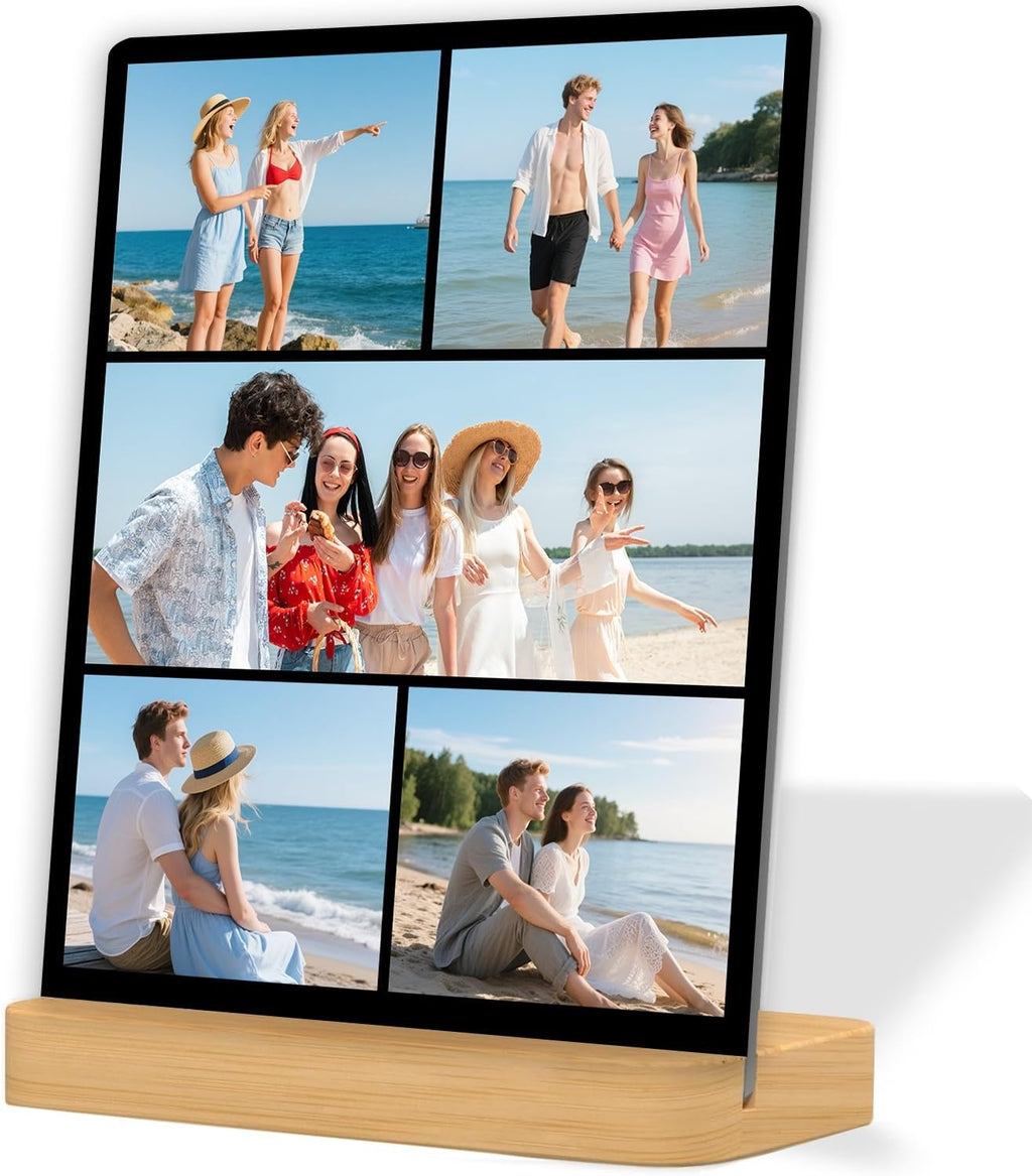 Custom Metal Photo Prints, Personalized Print Photos Frame for Desk, Customize Picture Frames Gifts for friend, remember, Lovers, Family Home