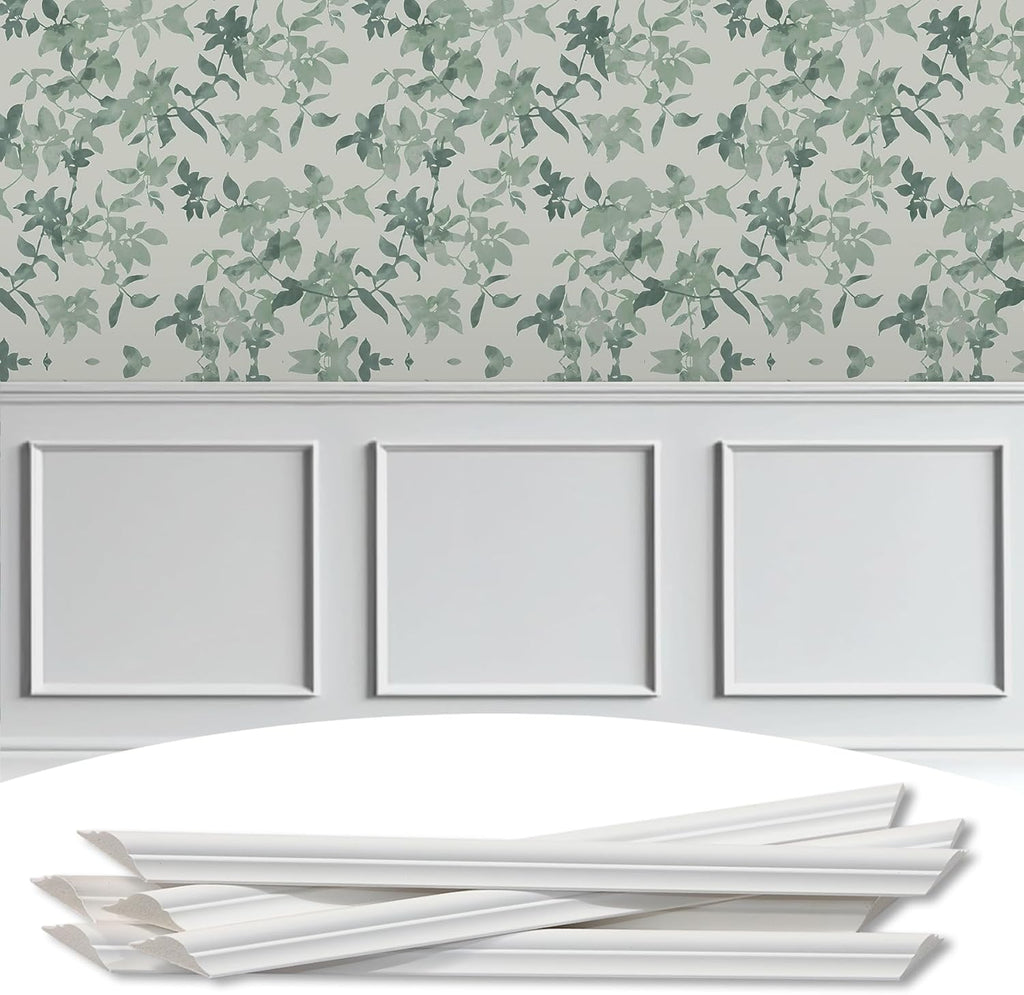 3-Frame 16" x 16" Premade Accent Wall Molding Kit, Ready-to-Assemble Wainscoting Panels, Pre-Cut Chair Rail Moulding Trim Picture Frame for Home Décor