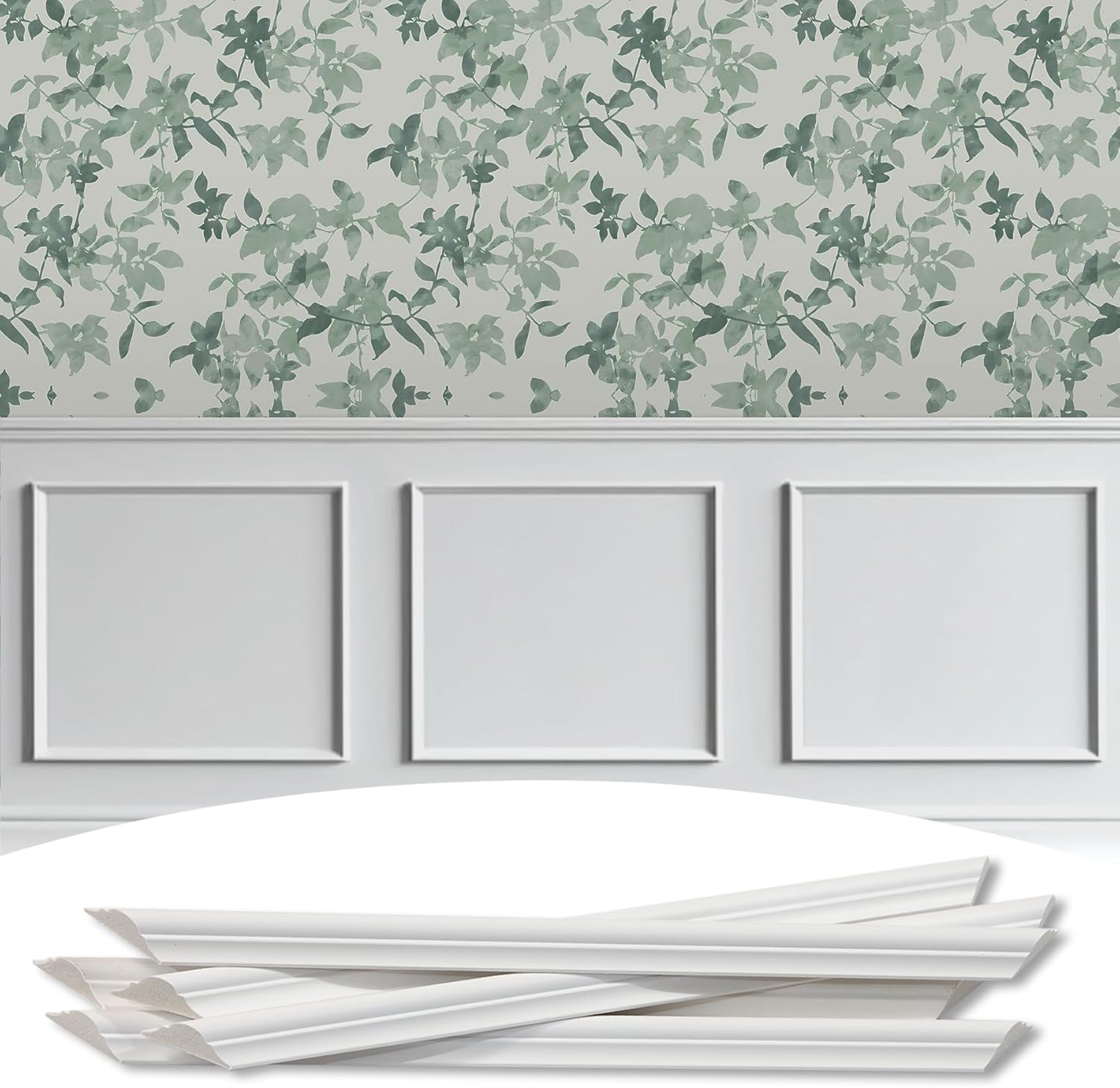 3-Frame 16" x 16" Premade Accent Wall Molding Kit, Ready-to-Assemble Wainscoting Panels, Pre-Cut Chair Rail Moulding Trim Picture Frame for Home Décor
