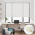 SmartWings Motorized Light Filtering Shades, 70% Blackout, Custom Size, Rechargeable Battery, Works with Matter/Apple HomeKit, Alexa, Thread/Zigbee, Remote Optional, 70% Safari Ivory