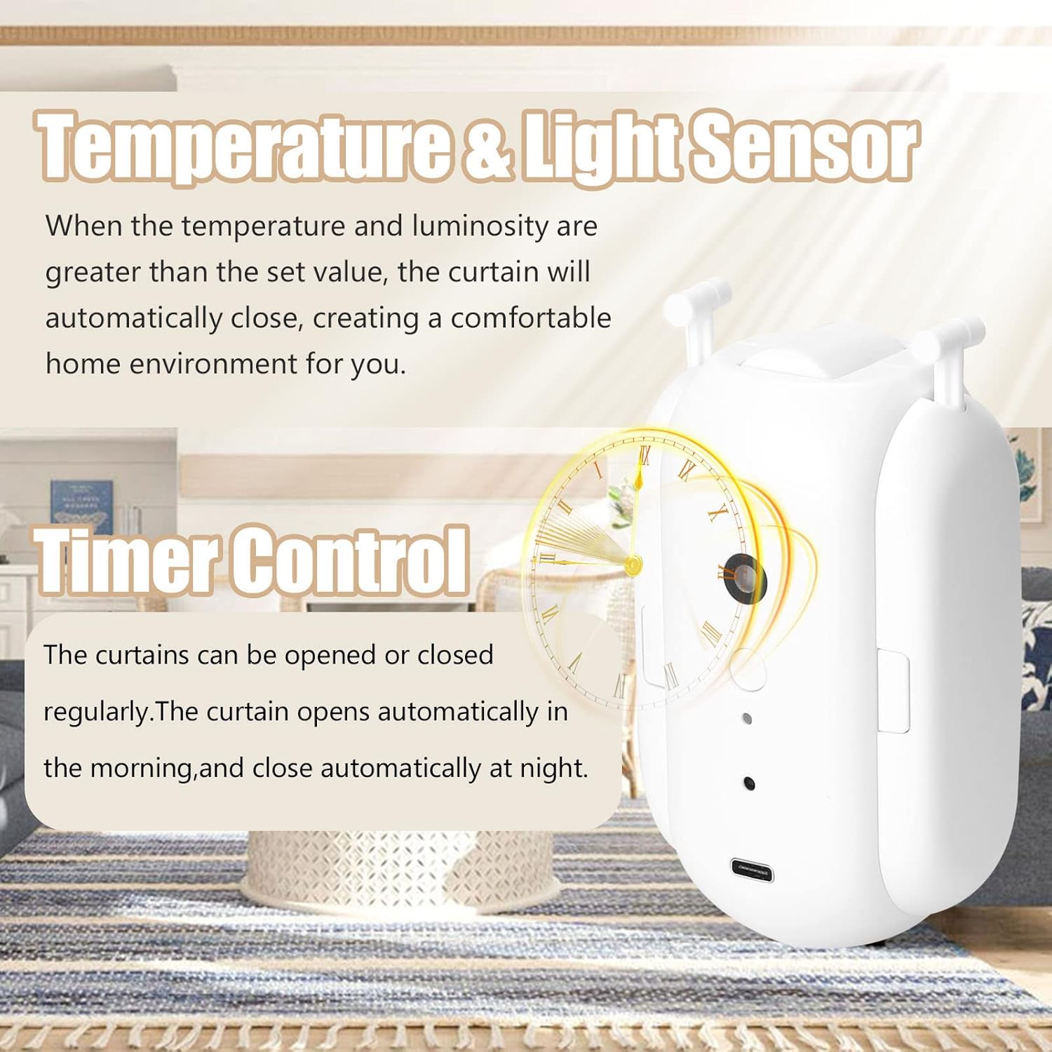 2pcs Tuya Smart Curtain Motor BT Voice Control Switch Electric Curtain Robot APP Control Timer Setup Compatible with Alexa Google Home for Roman Rod