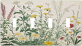 Rustic Wildflower Green Plants Daisy Floral Light Switch Covers Quad Toggle Electrical Faceplate 4 Gang Wall Plate Decorative Switch Plates For Farmhouse Bed Room Decor