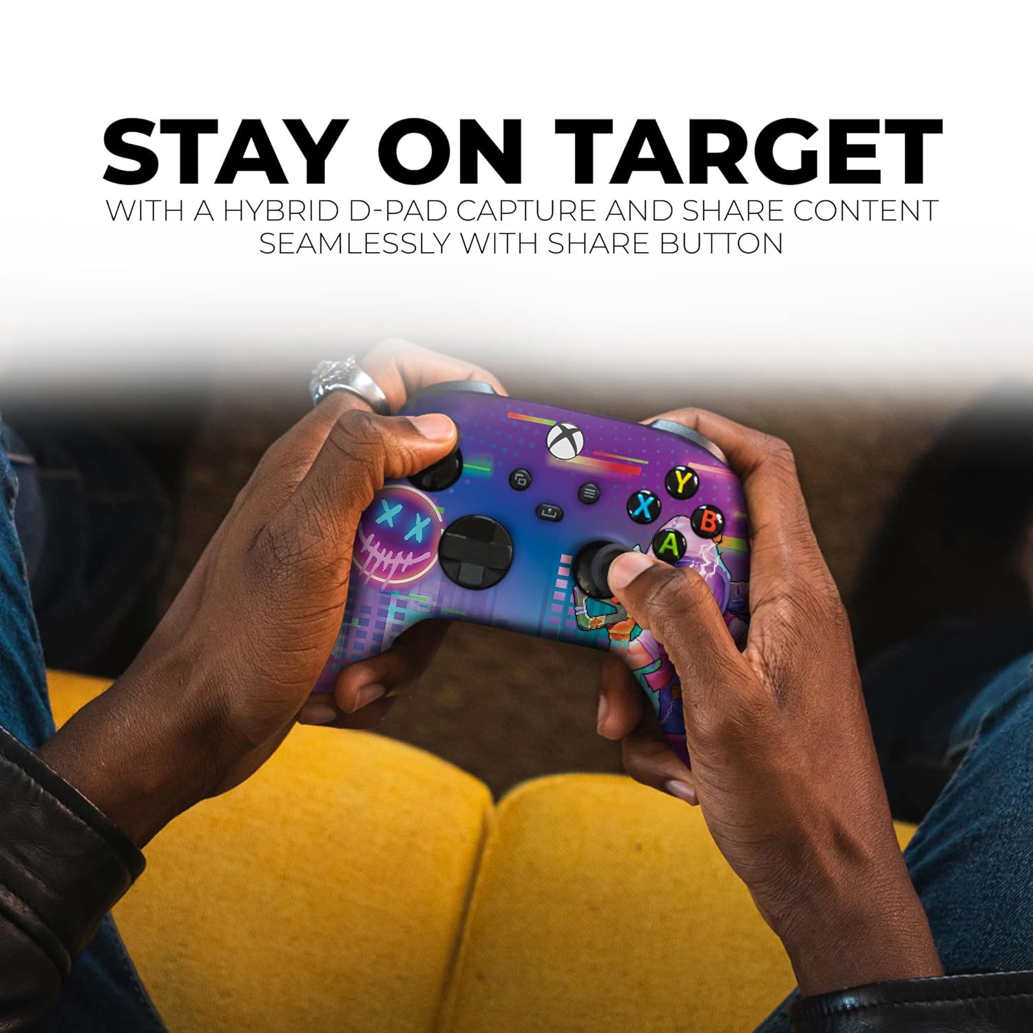 DreamController Neonabyss Custom X-box Controller Wireless compatible with X-box One/Series X/S Proudly Customized in USA with Permanent HYDRO-DIP Printing (NOT JUST A SKIN)