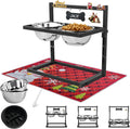 SHAINFUN Christmas Elevated Slow Feeder Dog Bowls with Mat for Large Dogs, Adjustable Height, Tall Raised Dog Food Water Bowl Stand Gift for Dogs