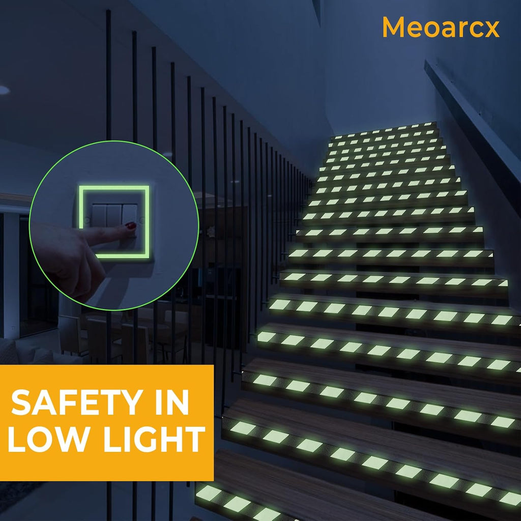 Anti Slip Tape Glow in The Dark Tape, Non Slip Grip Tape for Stairs, Outdoor Waterproof, High Friction, Stair Tread, Indoor Safety, Luminous Green, 2 Inch x 16 Feet