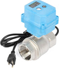 U.S. Solid 1-1/2" Motorized Ball Valve with US Plug 110VAC 304 Stainless Steel Electrical Ball Valve, Auto Return, Normally Closed, NSF Certified, IP67