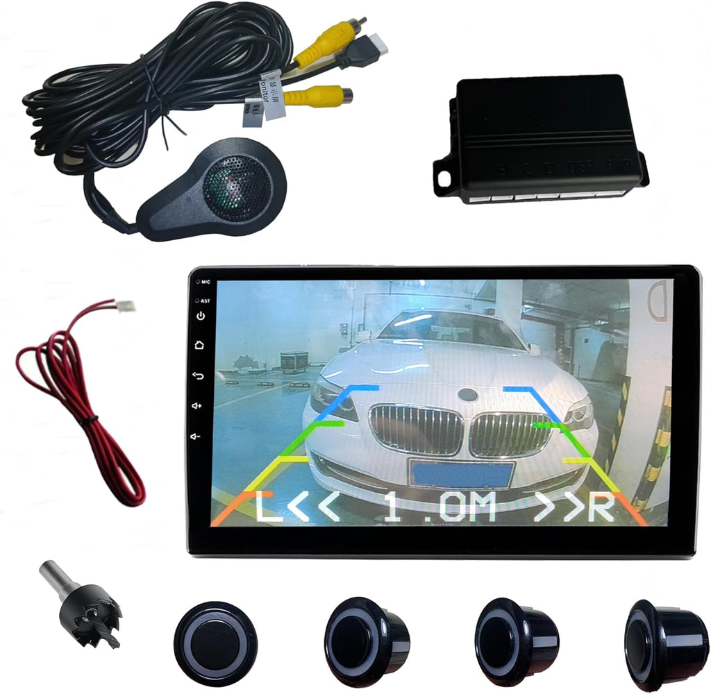 LCD Parking Sensor Kit - Displays Data on Original Screen, Easy Rear Installation, Compatible with CVBS Cameras (Not for AHD), 18 Probe Colors to Match Any Vehicle