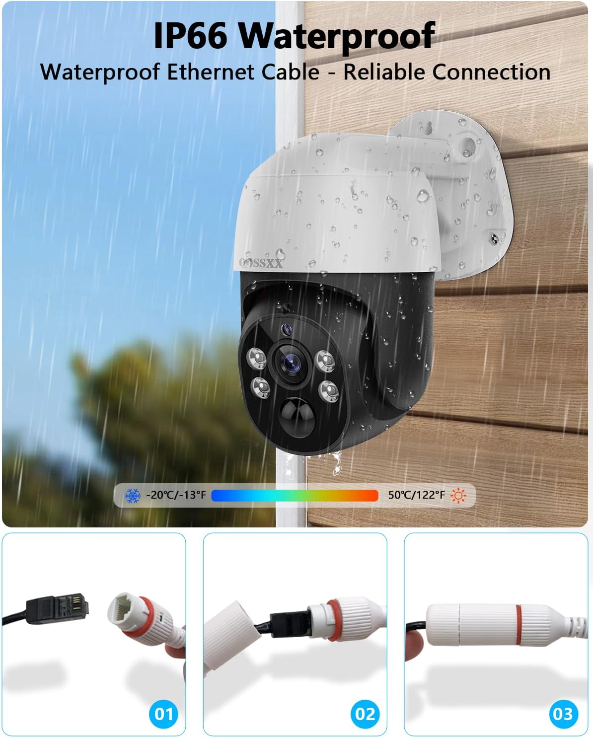 4K PT PoE Outdoor Wired Security Camera System Home Wired Cameras Video Surveillance