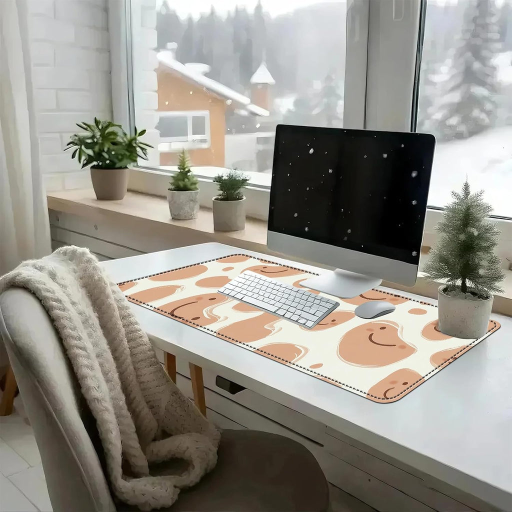 Heated Mouse Pad with 3 Temperature Settings(104°F–122°F),Large 31.5x13 Inch PU Leather Heated Desk Mat,Waterproof Warming Pad for Office,Gaming & Cold Hands Relief,Abstract Geometrical
