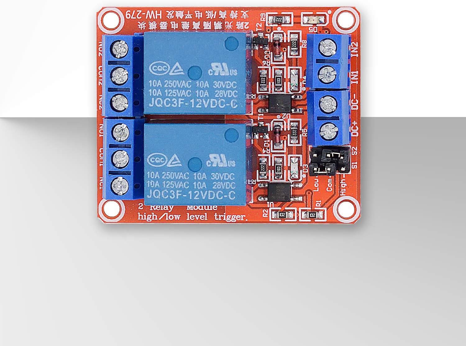 [2-Pack] DC 12V Relay Module 2-Channel Relay Switch with Optocoupler Isolation High/Low Level Trigger