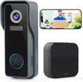 MUBVIEW Wireless Doorbell Camera with Chime, 2K Video Doorbell Wireless with Voice Changer, Motion Detection, Anti-Theft, Night Vision, 2-Way Audio, SD/Cloud Storage, No Subscription