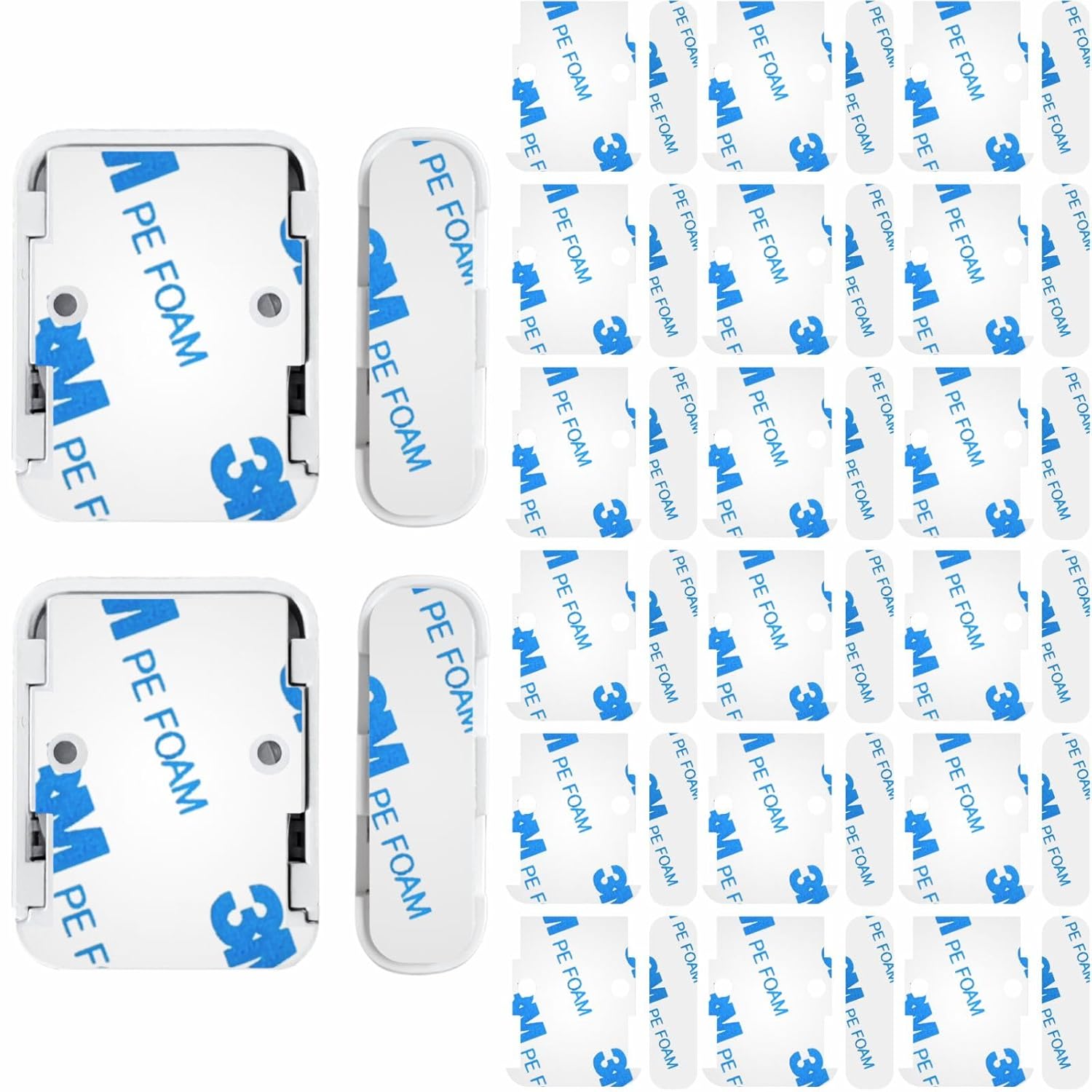Safe Entry Sensors Replacement Adhesive Strips for SimpliSafe – Pre-Cut Replacement Tape for Sensors & Magnets | No Cutting Needed, Residue-Free Removal | Pack of 20 Sensor Pads & 20 Magnetic Pads