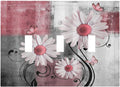 Decorative Switch Plates Pink Floral Rustic Daisy Flower And Butterfly 3 Gang Wall Plate Faceplate Triple Toggle Light Switch Cover Electrical Wall Panels for Farmhouse Cabin Decor